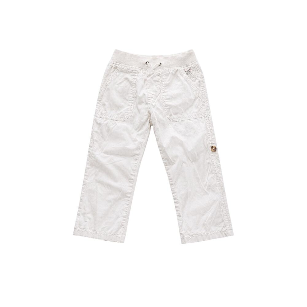Zara Baby White Roll-Tab Cargo Pants - 24-36M